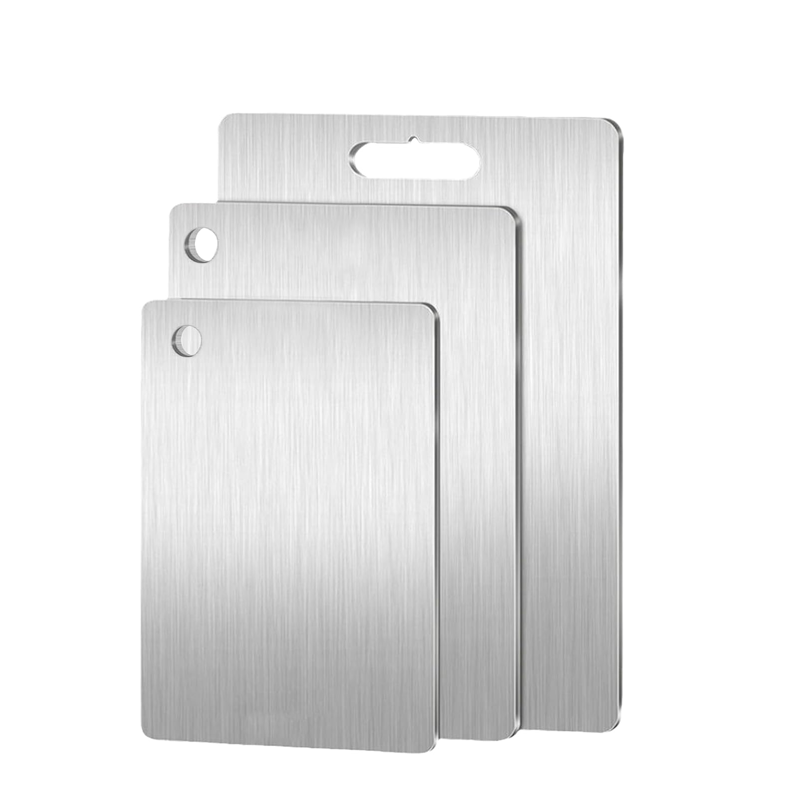Planche à découper en acier inoxydable 304, lot de 3 tailles pour viande et légumes
