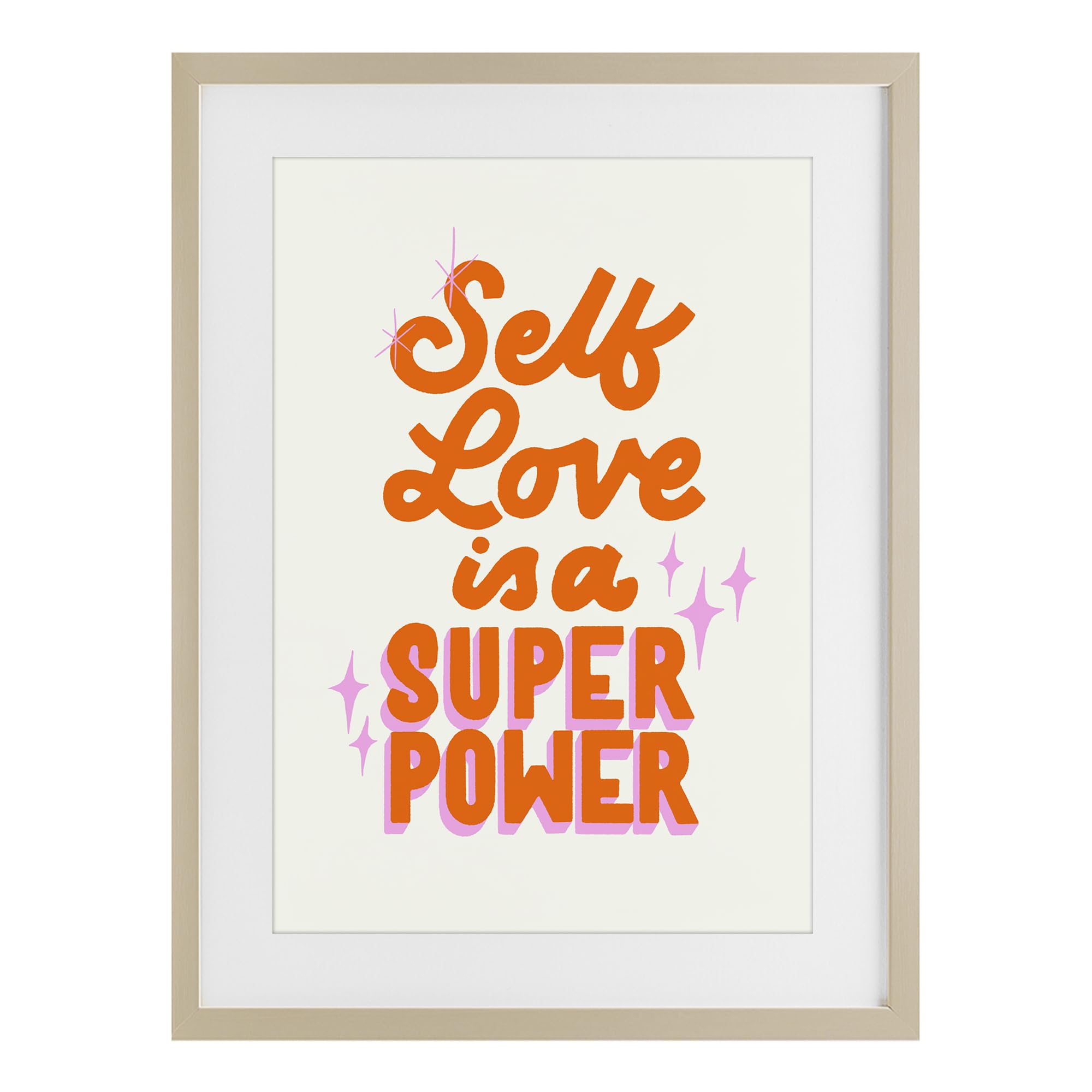 Stupell Industries Harvest Pine (Textured) Self Love Affirmation Typography, 14 X 20 Inch Framed Print Under Glass