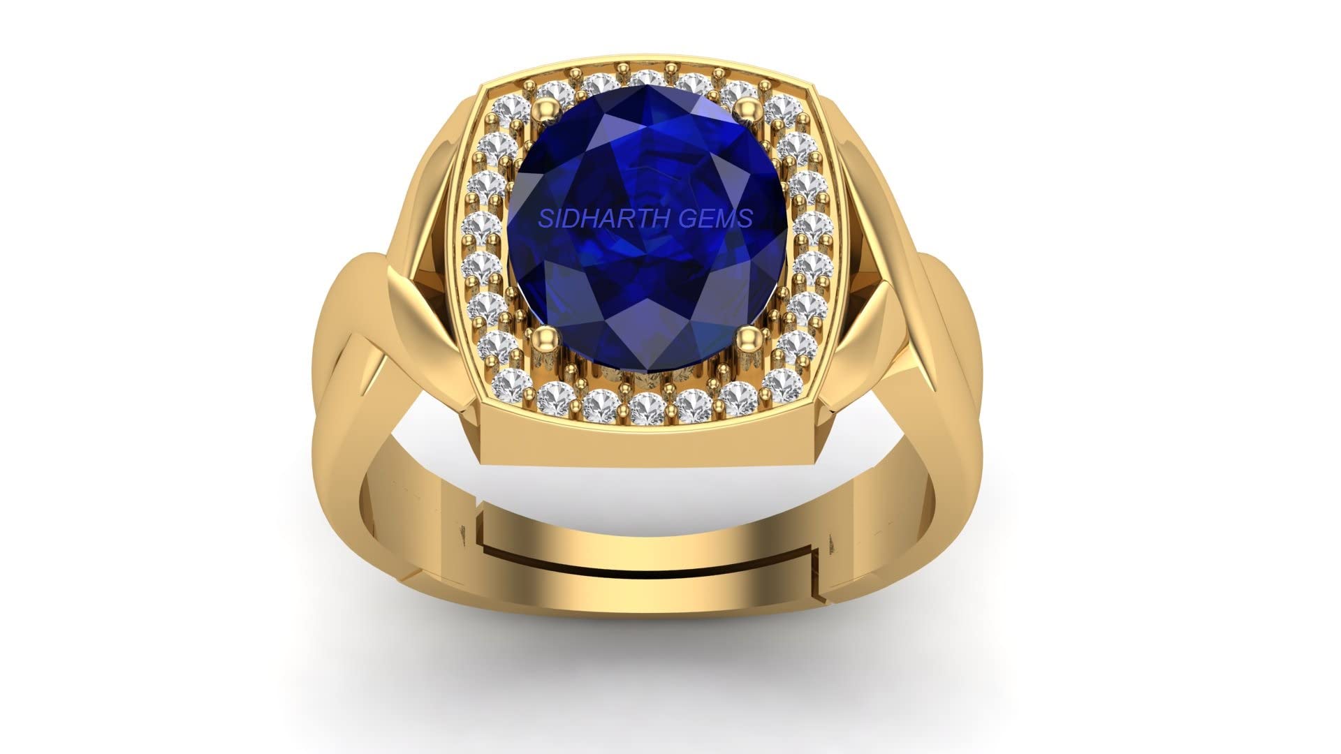 sidharth gems 8.25 Ratti 7.00 Carat Certified Original Blue Sapphire Gold Plated Ring Panchdhatu Adjustable Neelam Ring for Men & Women by Lab Certified-picture-34