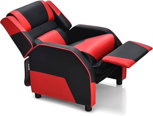 Miniatura 17 de ARLIME Silla reclinable para niños, de piel sintética, con reposapiés, reposabrazos, reposacabezas y soporte lumbar, sofá ajustable para juegos para