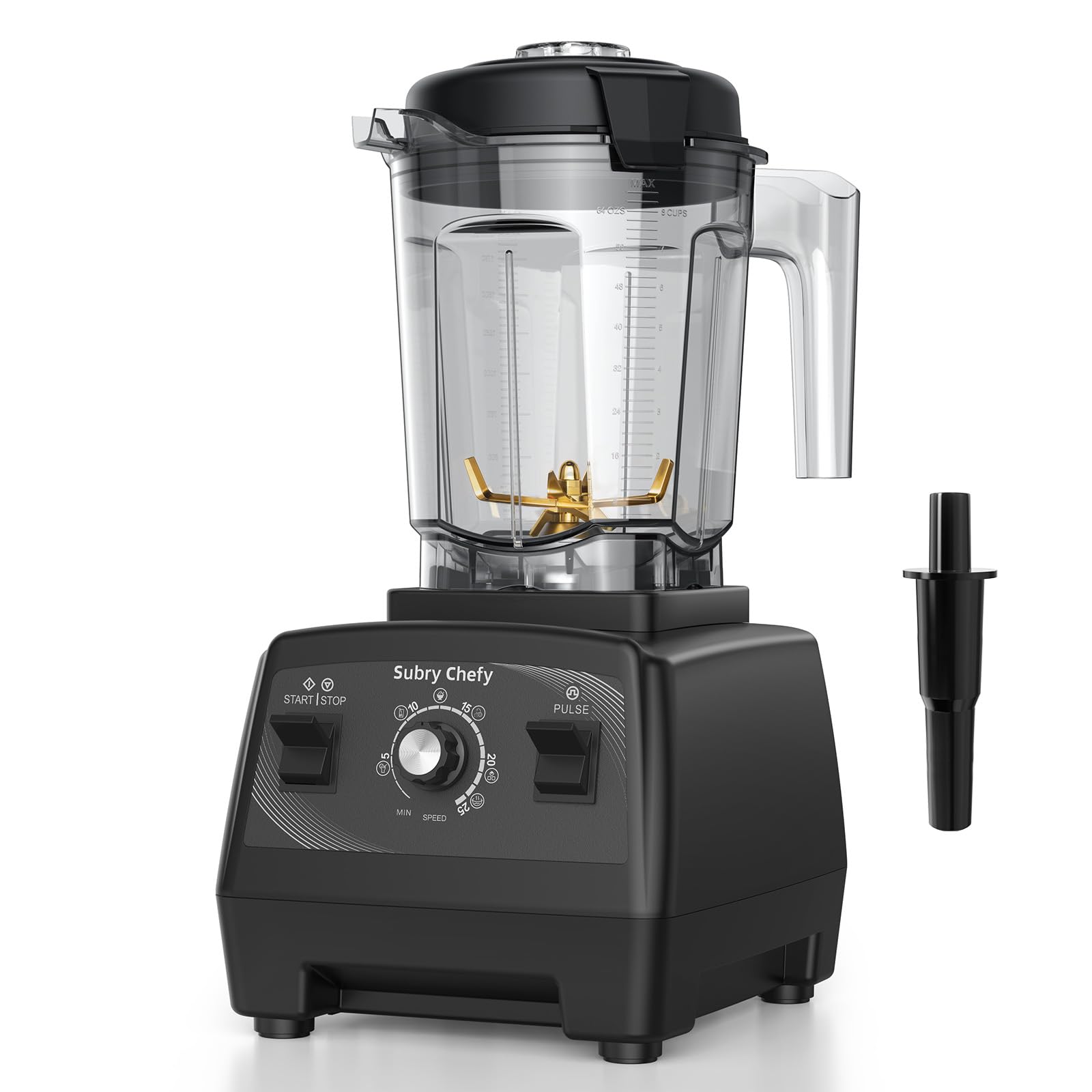 Countertop Blender Pro 2000W, Professional High-Speed Blender with Powerful Brushless Motor, 25-Speed, 68oz, Heavy Duty Kitchen Blender for Smoothies, Ice Crushing & Food Prep, Black