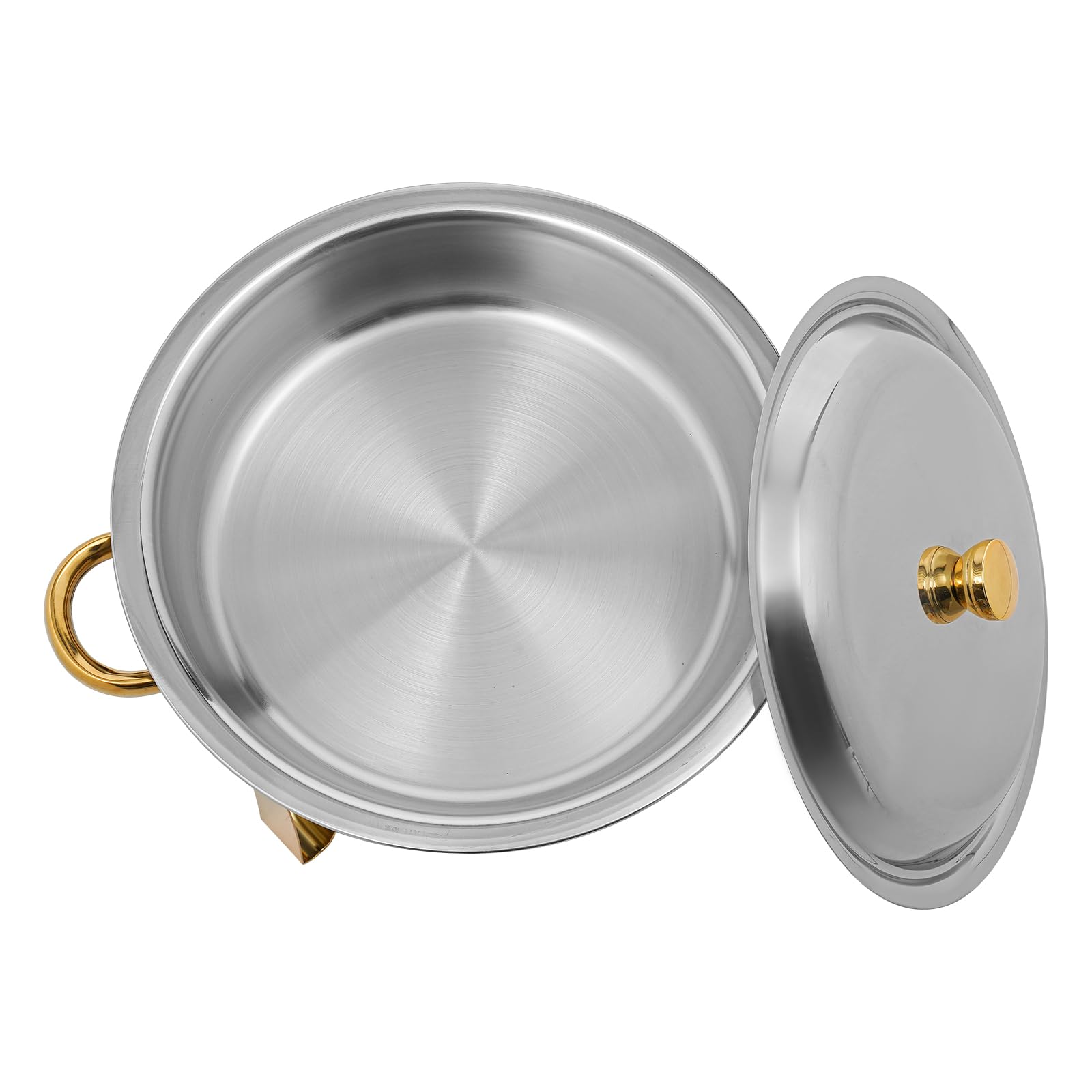 Chafing Dish Buffet Set da 4 pezzi rotondi Chafing Dish Set da 4,5 l scaldavivande in acciaio inox a buffet per catering, buffet e feste