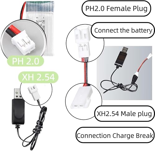 Miniatura 4 de 3.7V 721855 500mAh 25C RC Avión Batería Drone Li-ion Batería para U815A U818A U819A FPV UAV Control Remoto Aviones Control Remoto UAV Quadcopter