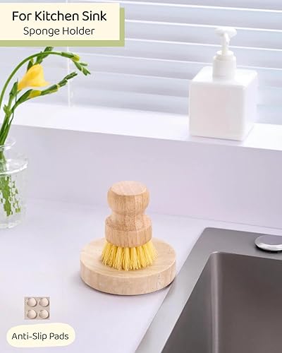 Miniatura 4 de Jabonera de travertino natural, jabonera redonda de mármol para ducha, soporte de barra de jabón de cerámica para baño, jaboneras rústicas