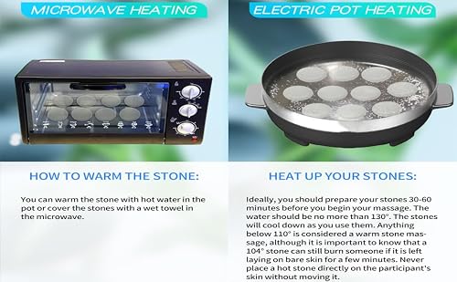 Windfulogo 14Pcs Professional Hot Massage Stones Natural Marble Cold Stone Warmer Rock for Spa, Massage Therapy White