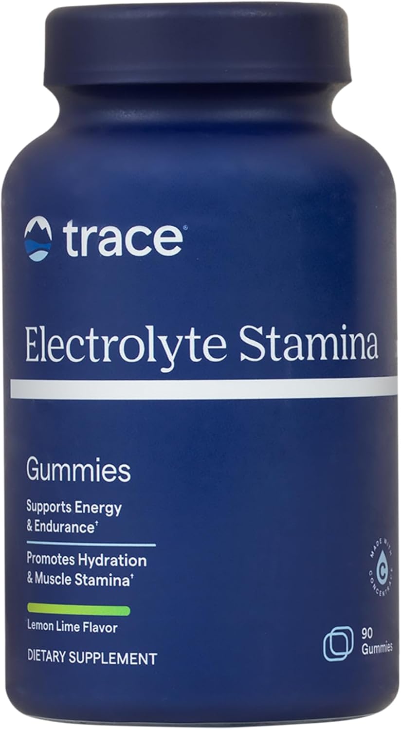 Trace Minerals | Electrolyte Stamina Gummies | Boost Energy, Endurance, Muscle Stamina and Hydration | Vegan | Lemon Lime | 90 Count (30 Servings)