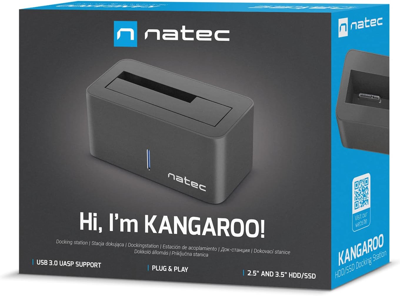 Natec Docking Station Kangaroo SATA 2.5''/3.5'' HDD USB 3.0 + AC Adapter