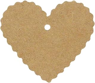 Wrapables 20 Gift Tags/Kraft Hang Tags with Free Cut Strings for Gifts, Crafts & Price Tags - Heart