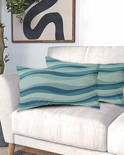 Miniatura 2 de Fundas de almohada geométricas abstractas tamaño King, fundas de almohada suaves decorativas para sofá de cuerpo largo lumbar con cierre de sobre,