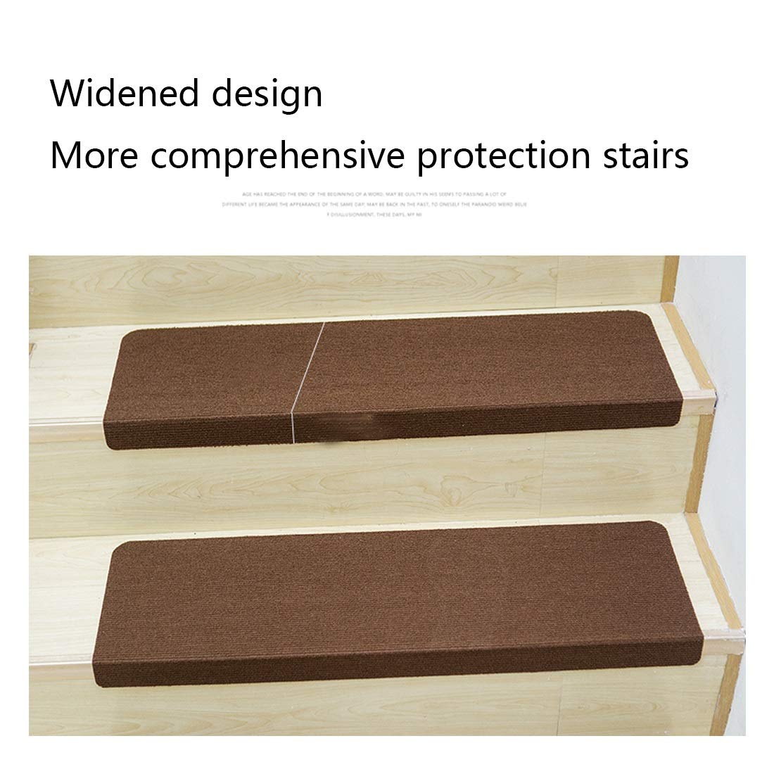 Alfombra de la Escalera, Huella de peldaño Mats Autoadhesivo Huellas de peldaño Rug/esteras de la Alfombra no del resbalón rectángulo (55 x 21,5 cm) (Color : Brown*5)