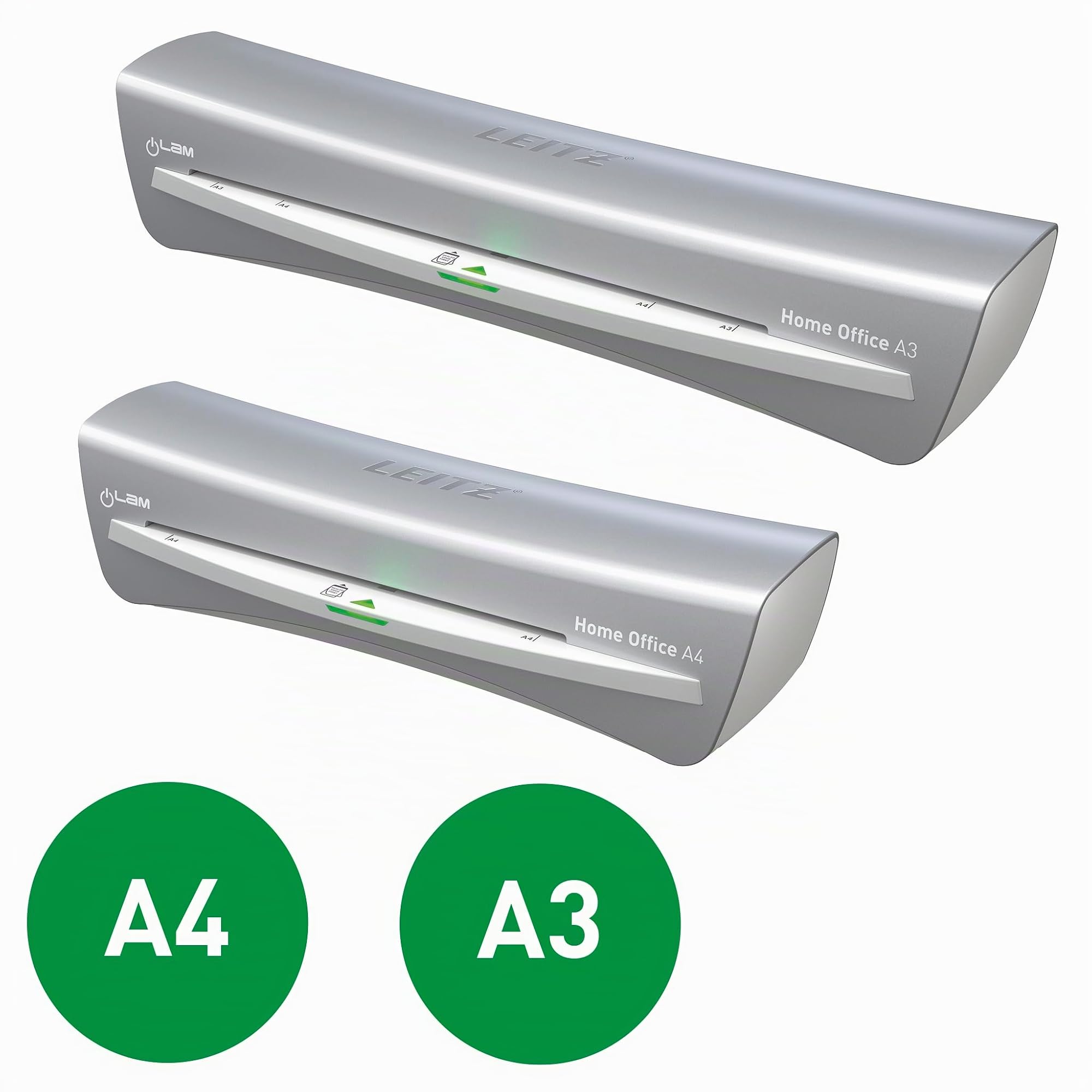 Leitz iLAM Home Office Plastifieuse A3 Préchauffage Rapide 3 Minutes 75-125 Microns Lot Pochettes A4 Inclus Gris