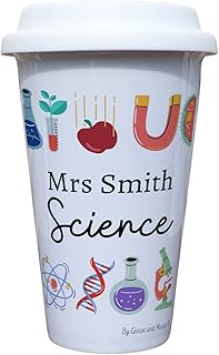 Science Teacher Travel Mug Personalised - Gift for Scientist Lover - Personalised Science Student Thermal Ceramic Insulated Travel Mug