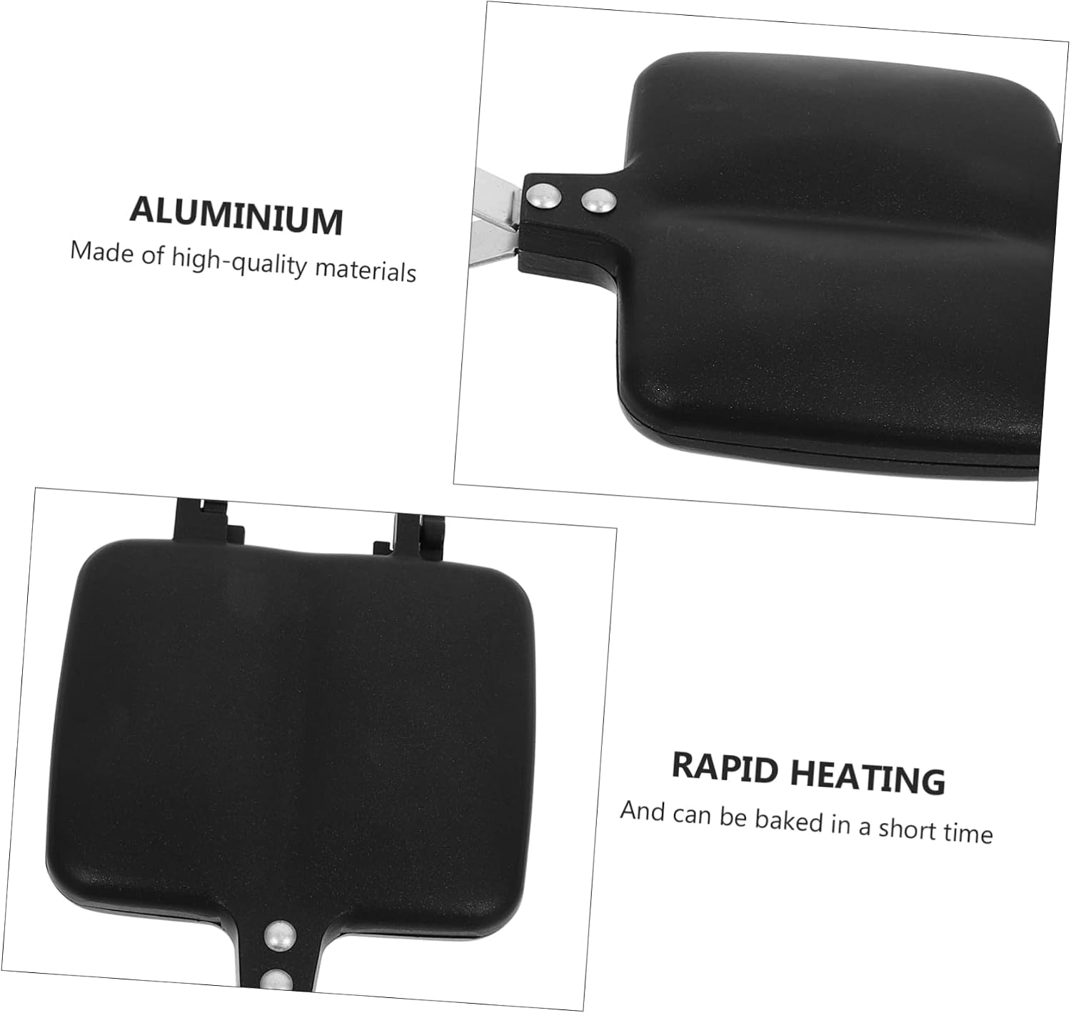 Double-sided Pan Toast Maker Sandwich Bread Mold Xmas Black