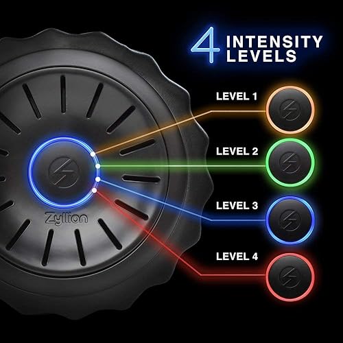 Miniatura 3 de Zyllion Rodillo de espuma vibratoria recargable con 4 velocidades, masajeador eléctrico inalámbrico de tejido profundo para aliviar el dolor