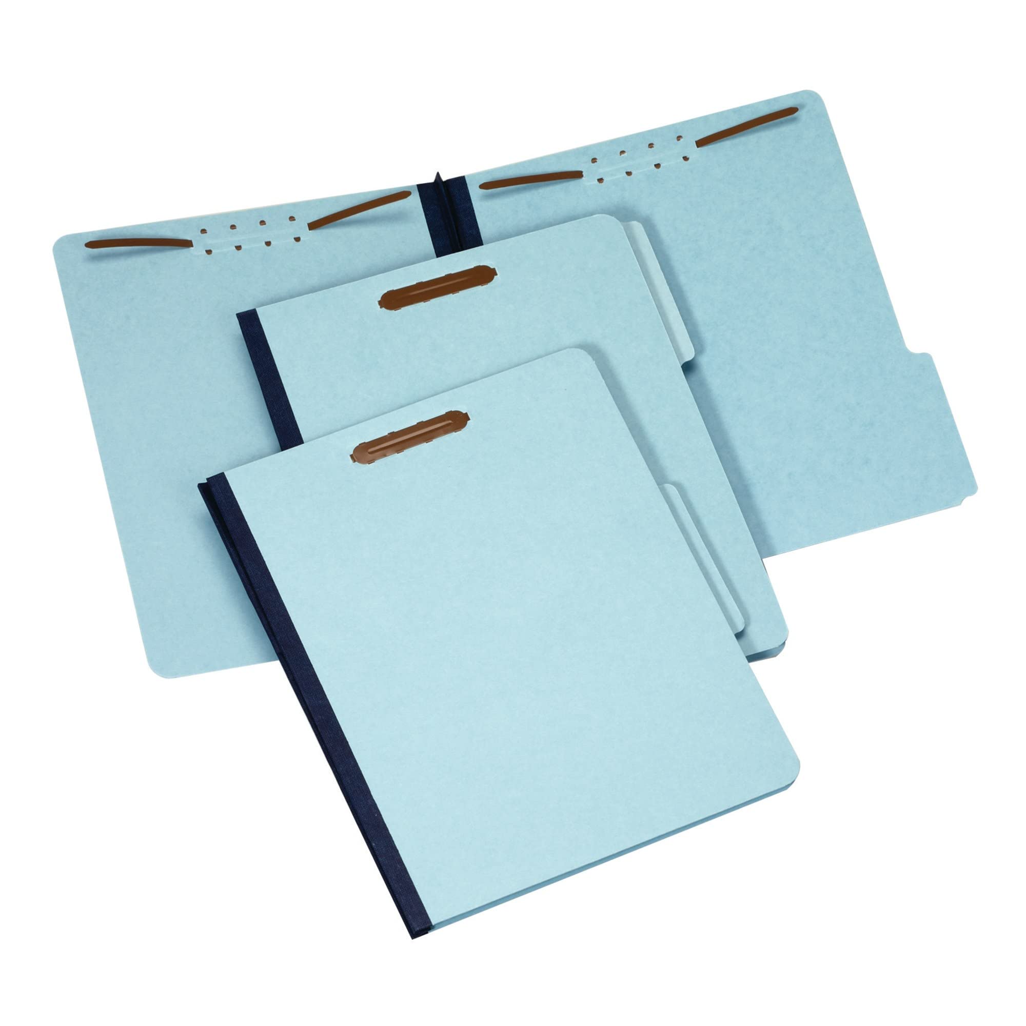 Globe Weis Pendaflex Pressboard Fastener Folders, Letter Size, Light Blue, 1" Expansion, 1/3 Cut, 25/BX (615F21-3BLU) - Image 2