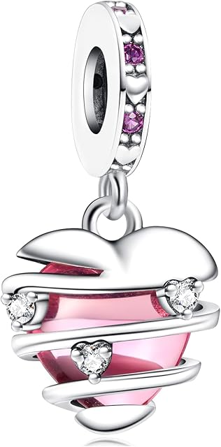 RMMY Charm Entwined Hearts Dangle 925 Sterling Silver Pendant Dangle Beads for European Bracelets and Necklaces,Chriatmas Halloween Valentine's Day Birthday Jewelry Gifts for Women & Girls