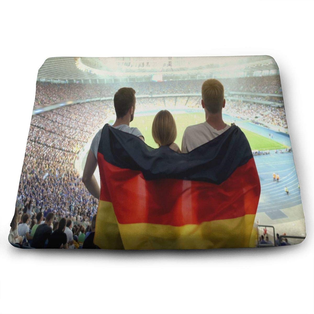 Football Fans with German Flag Seat Cushion Memory Foam Dining Chair Pads Stool Butt Seat Pillow Cushions for Pressure Pain Relief Offices Wheelchairs Kitchens Cars