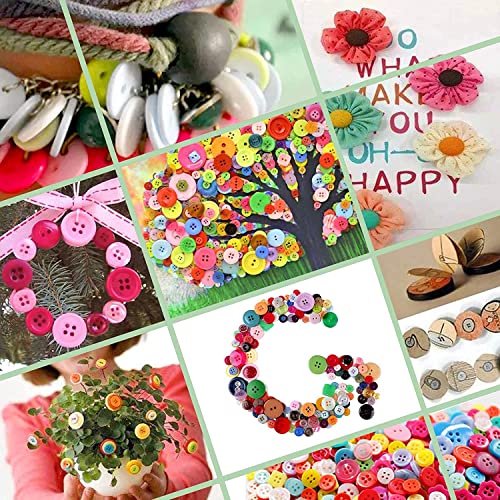 Greentime 1500 Pcs Round Resin Buttons Mixed Color Assorted Sizes For Crafts Sewing Diy Manual Button Painting Diy Handmade Ornament Buttons, 2 Holes And 4 Holes #TOP7