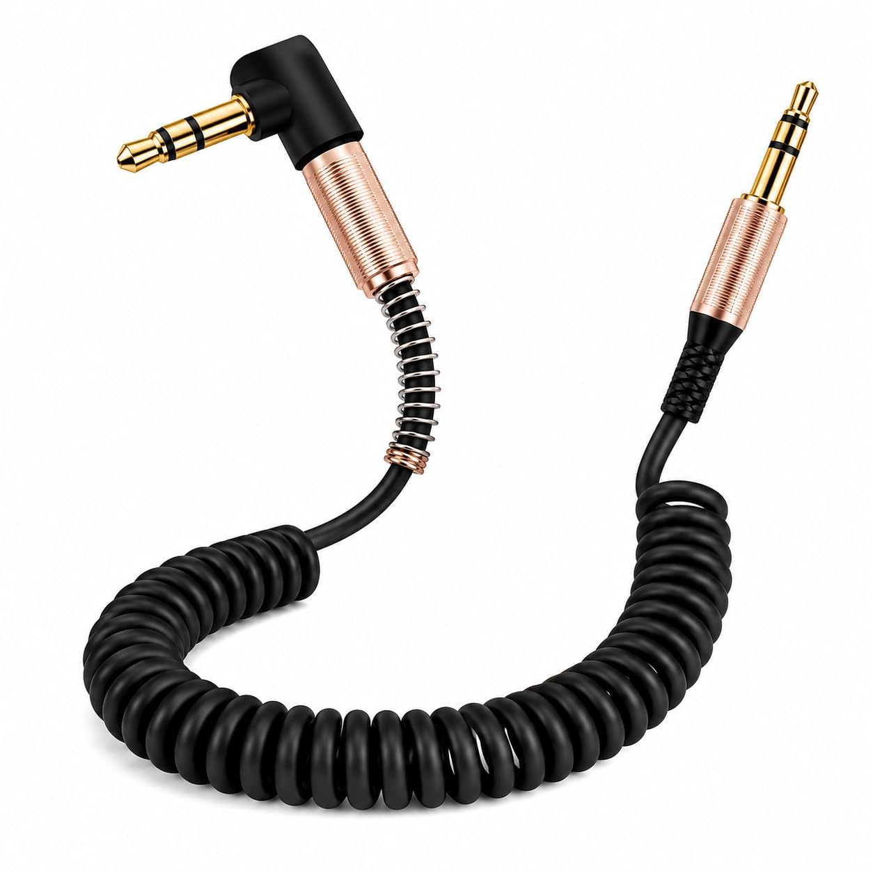 CERLINK TRS to TRS Spring 3.5mm Cable Coiled Microphone to Camera Red Color for VIDEOMIC GO Video Micro-Type Mics-image-2