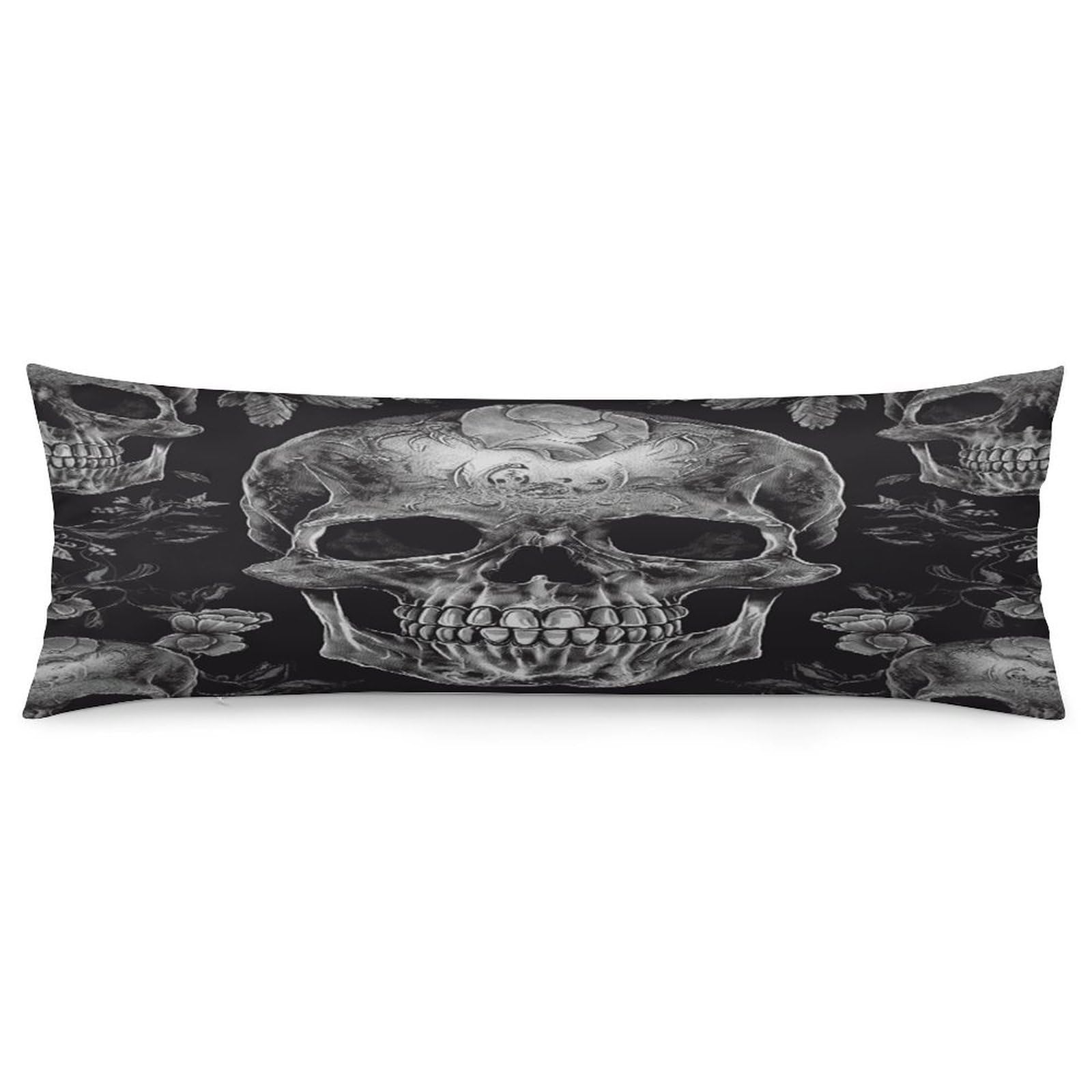 Skull Skeleton Throw Pillow Cover Soft Pillow Case Decorative Lumbar Pillow Cover Cozy Throw Pillowcase Polyester Rectangular Cushion Case Decor for Couch Sofa Bed
