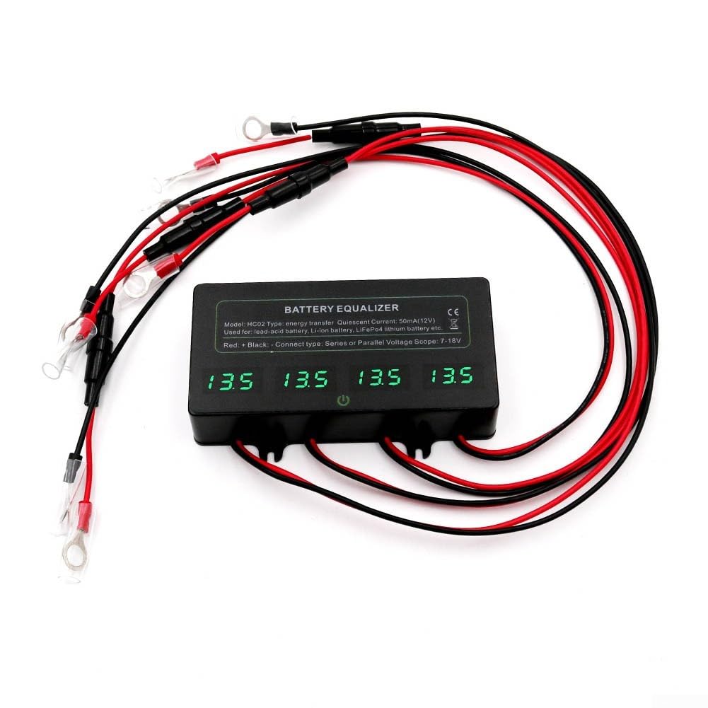 HC01 Touch Balancer Equalizer 24 V pour 2 x 12 V plomb-acide et pour batteries Lifepo4 avec protection contre l'inversion de polarité 70 x 70 mm (HC01-SW)