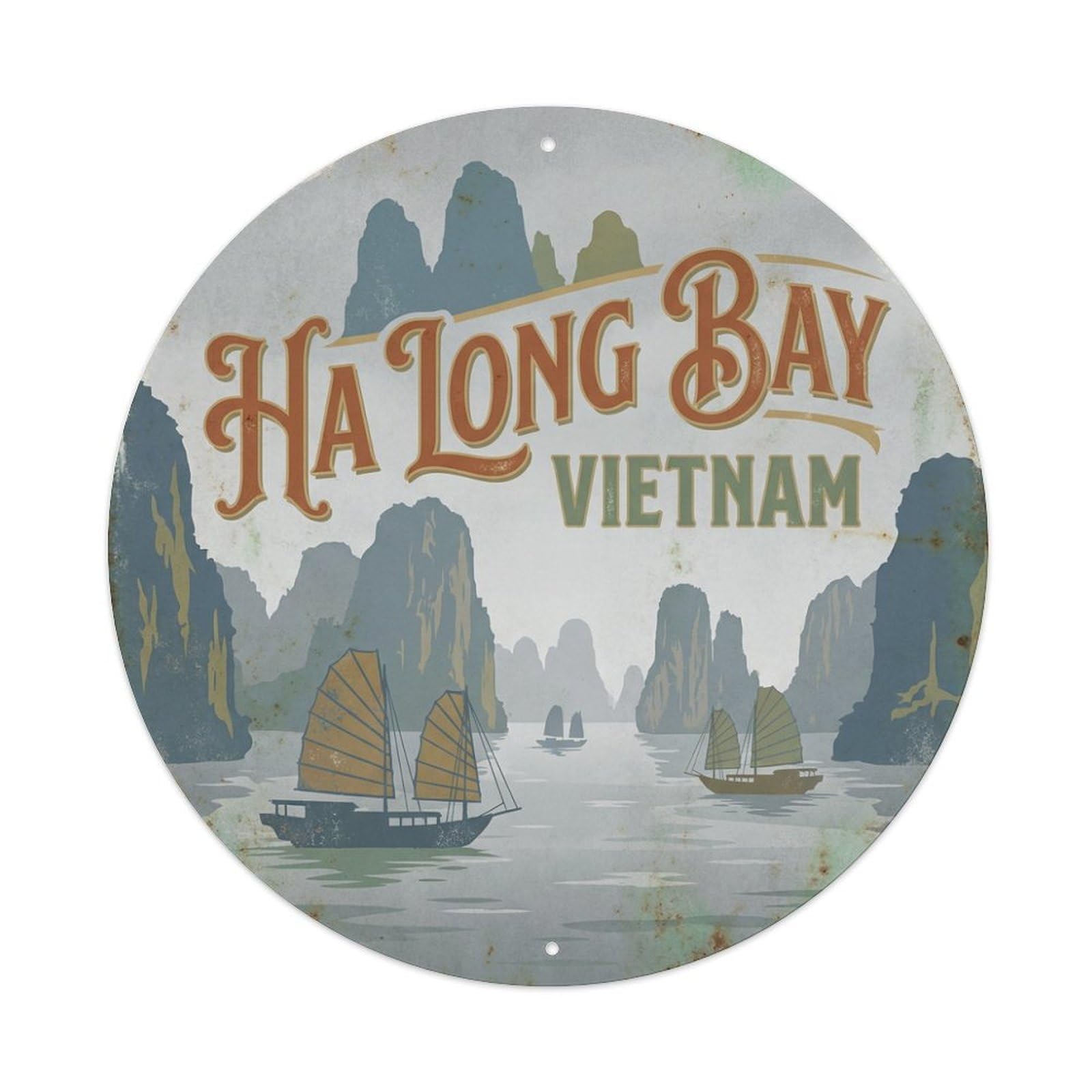 Vietnam Vintage Travel Ha Long Bay Metal Tin Sign