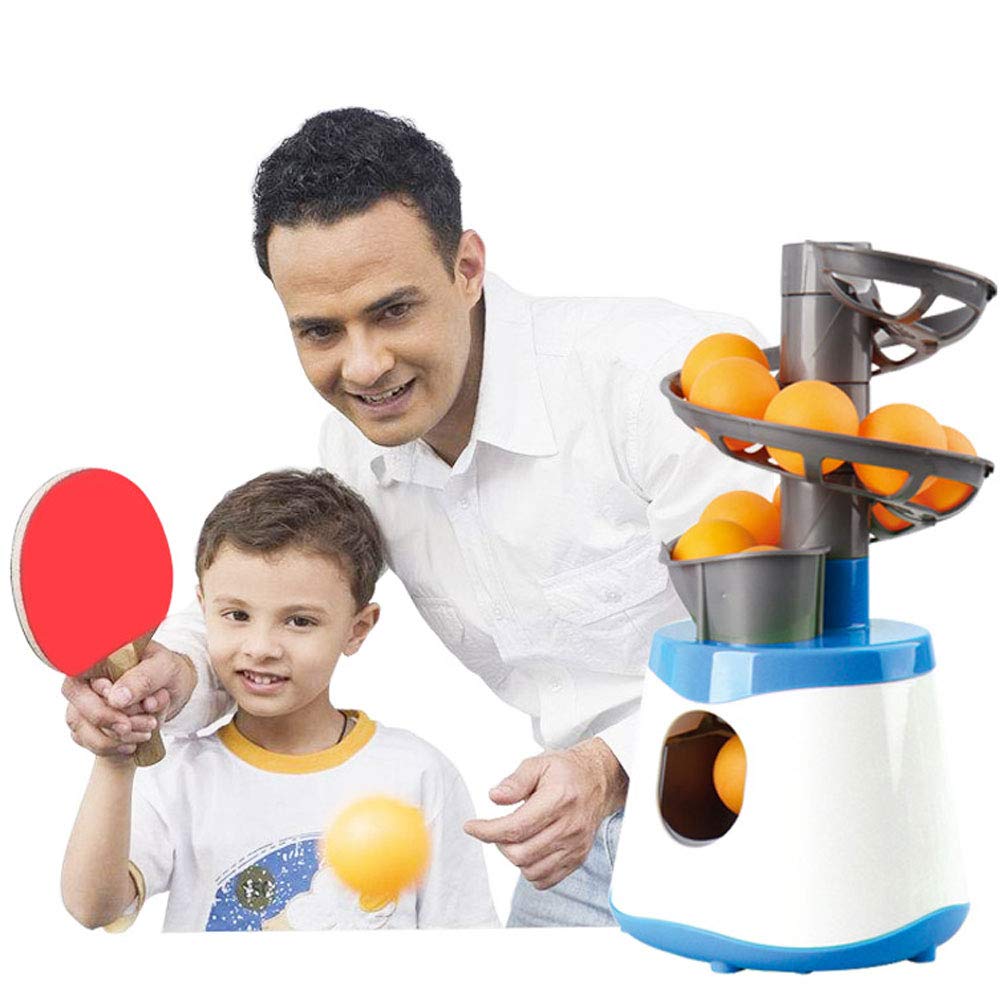 NANANA Lanciatrice Automatica della Palla Portatili Esercitatore del Lanciatore di Rumore Metallico di Ping-Pong per Addestramento ed Intrattenimento, 33x16cm