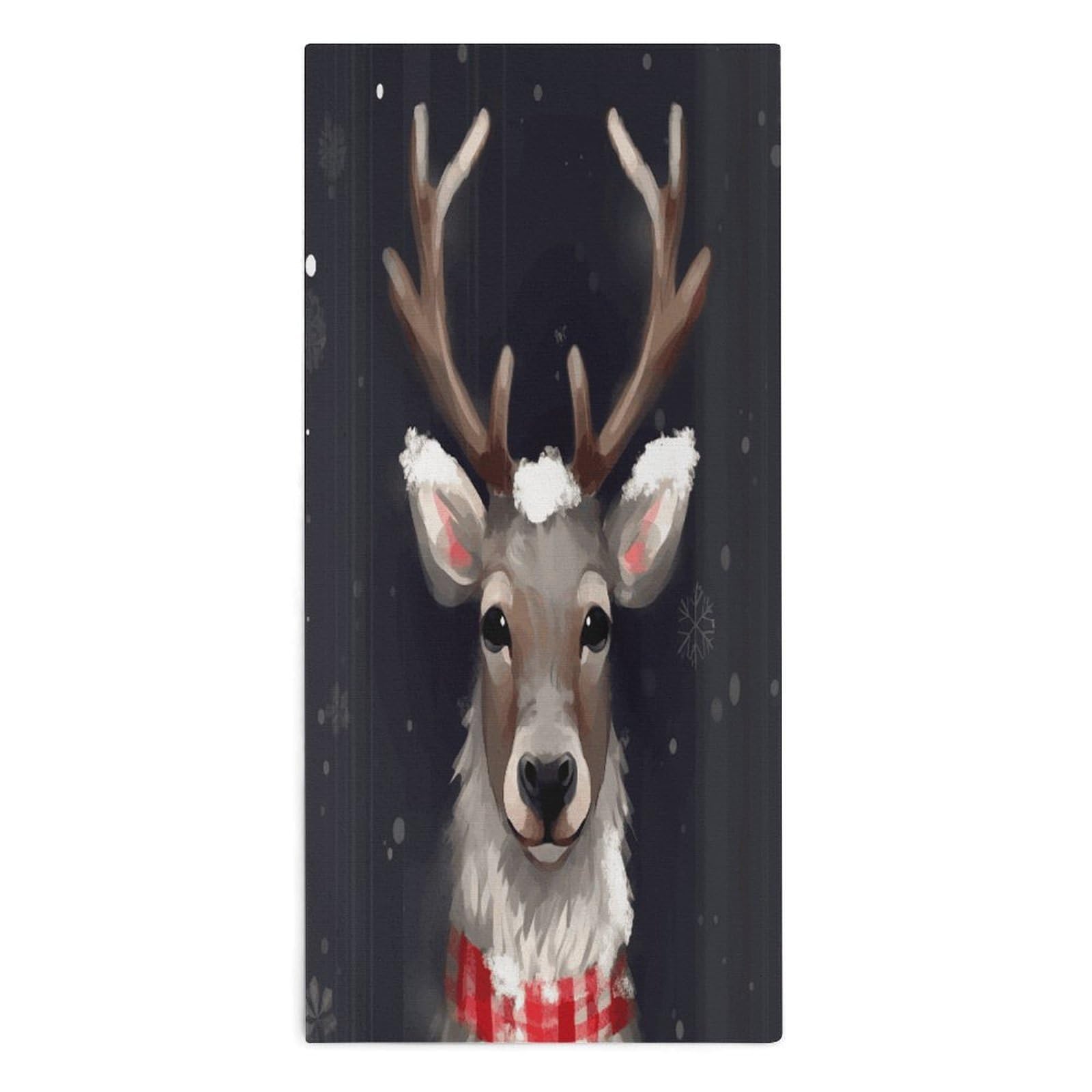YUXBVKRS Reindeer Hand Towels for Bathroom 14x29 Inch