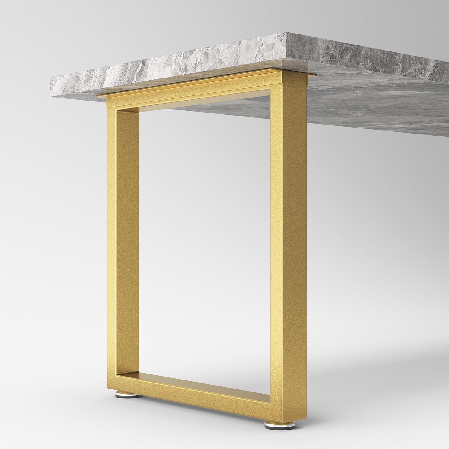 Ventuos 28" Gold Metal Table Legs | Heavy-Duty Steel Desk & Dining Table Legs with Square Tube Design for Modern Industrial Furniture (Set of Legs Only)