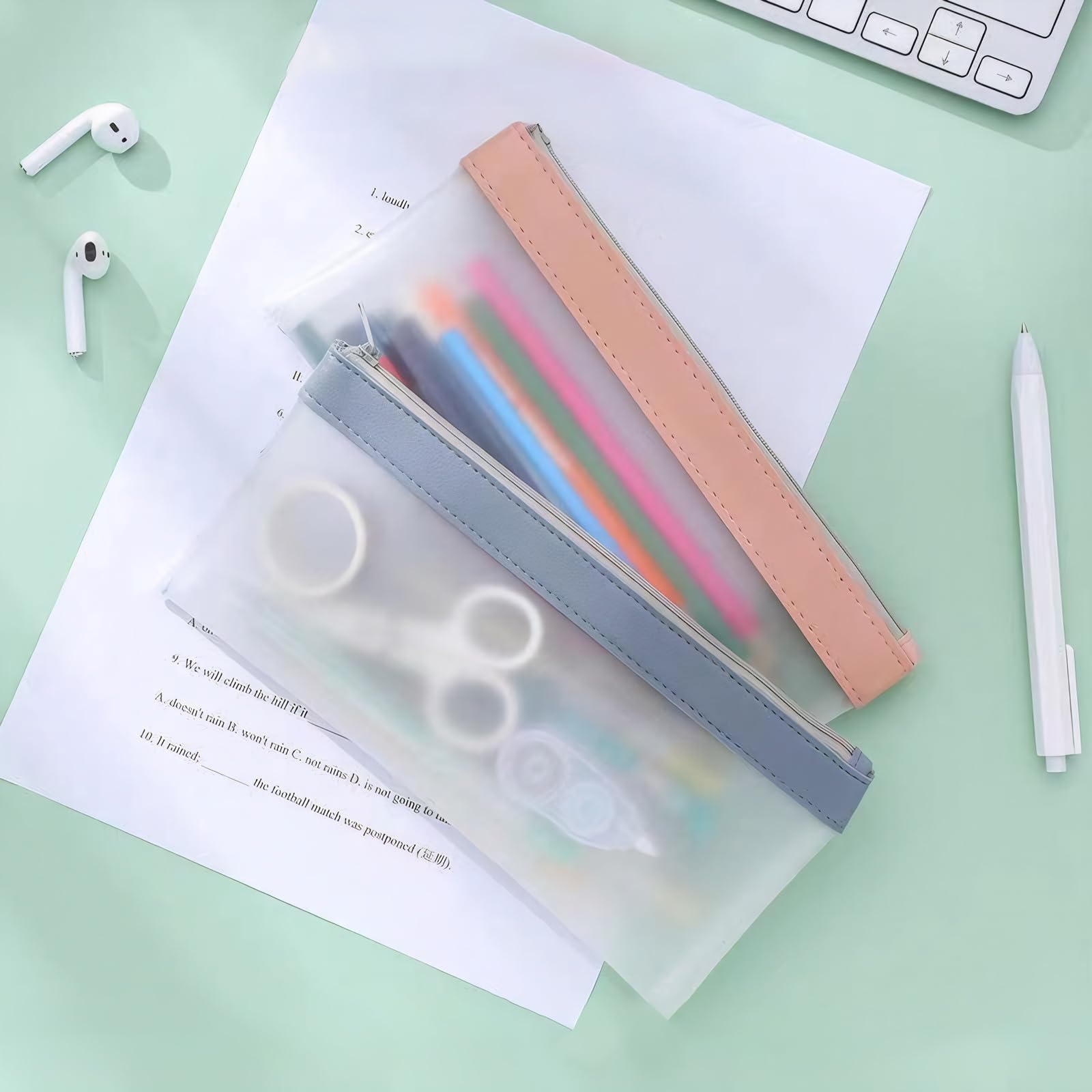 10 Pcs Money Bags with Zipper- Cash Envelopes Clear Cash Bags Coin Purse Small Plastic Wallet for Bills Cash Invoice Office School or Travel Supplies - Image 3