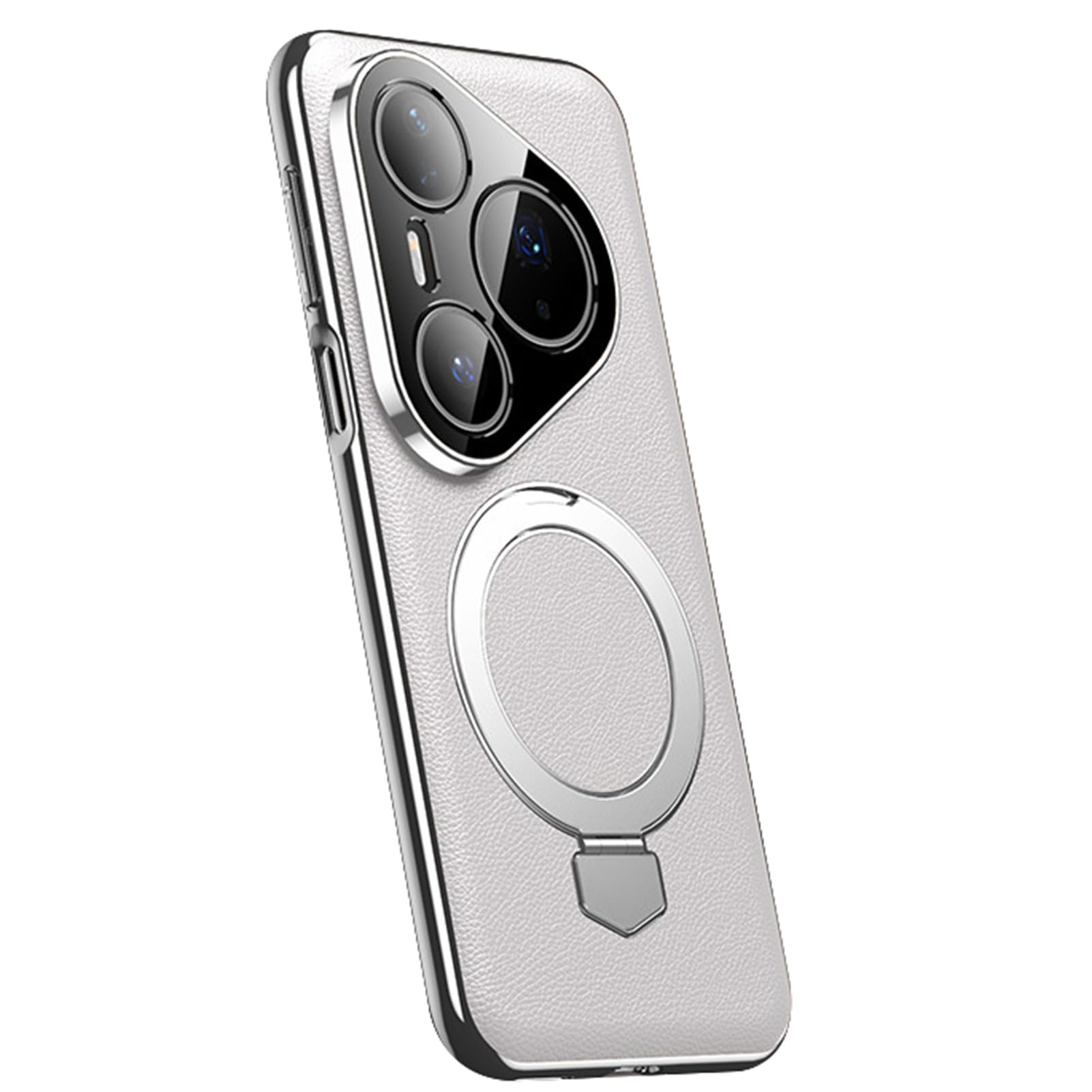 Coque Huawei Pura 90 Pro Max anneau magnétique housse cuir blanc antichoc