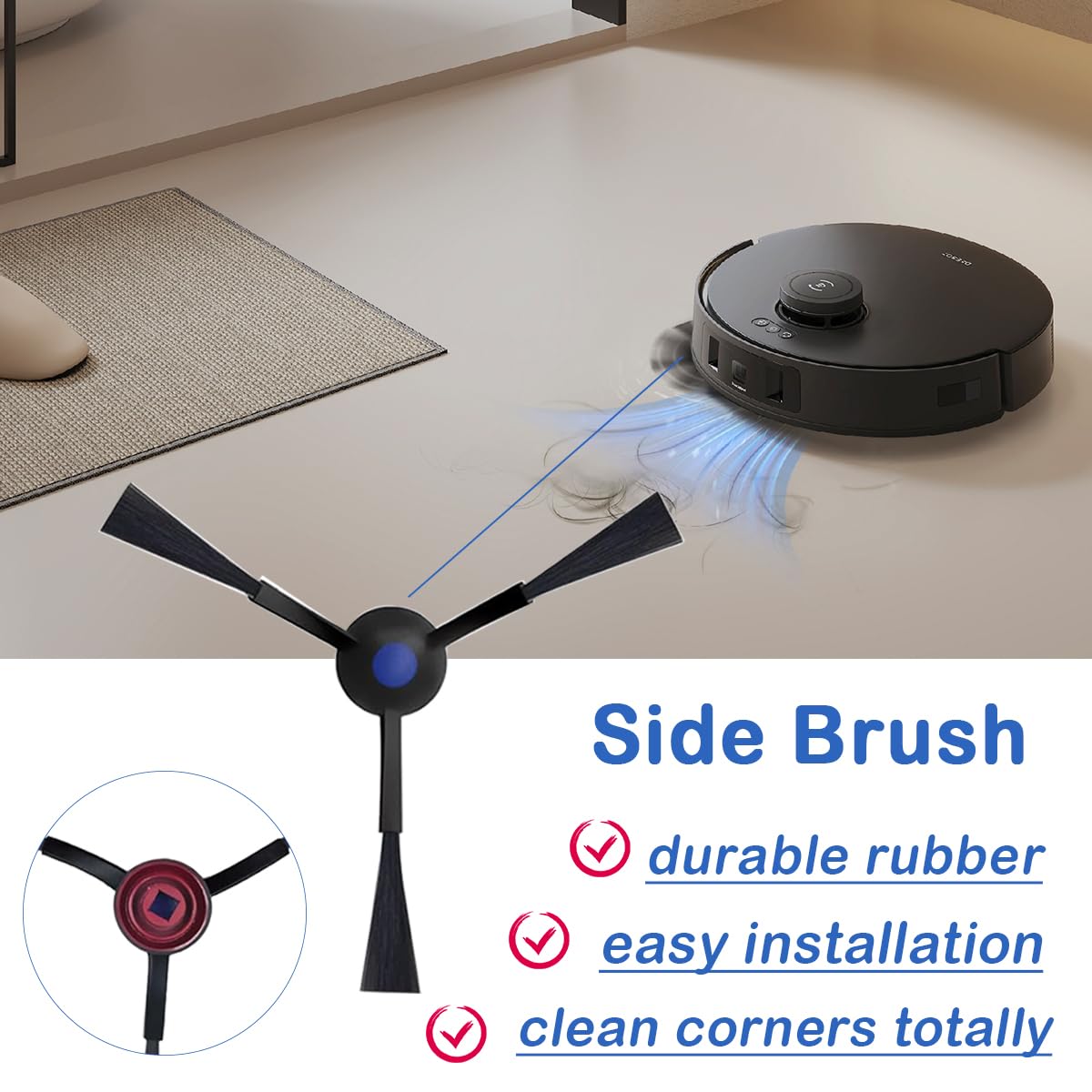 Accessori di Ricambio per ECOVACS DEEBOT T30S/ T30S PRO Aspirapolvere Robot, Kit con 1 Spazzola Principale, 4 HEPA Filtri, 6 Panni, 4 Sacchetti Polvere, 4 Spazzole Laterali