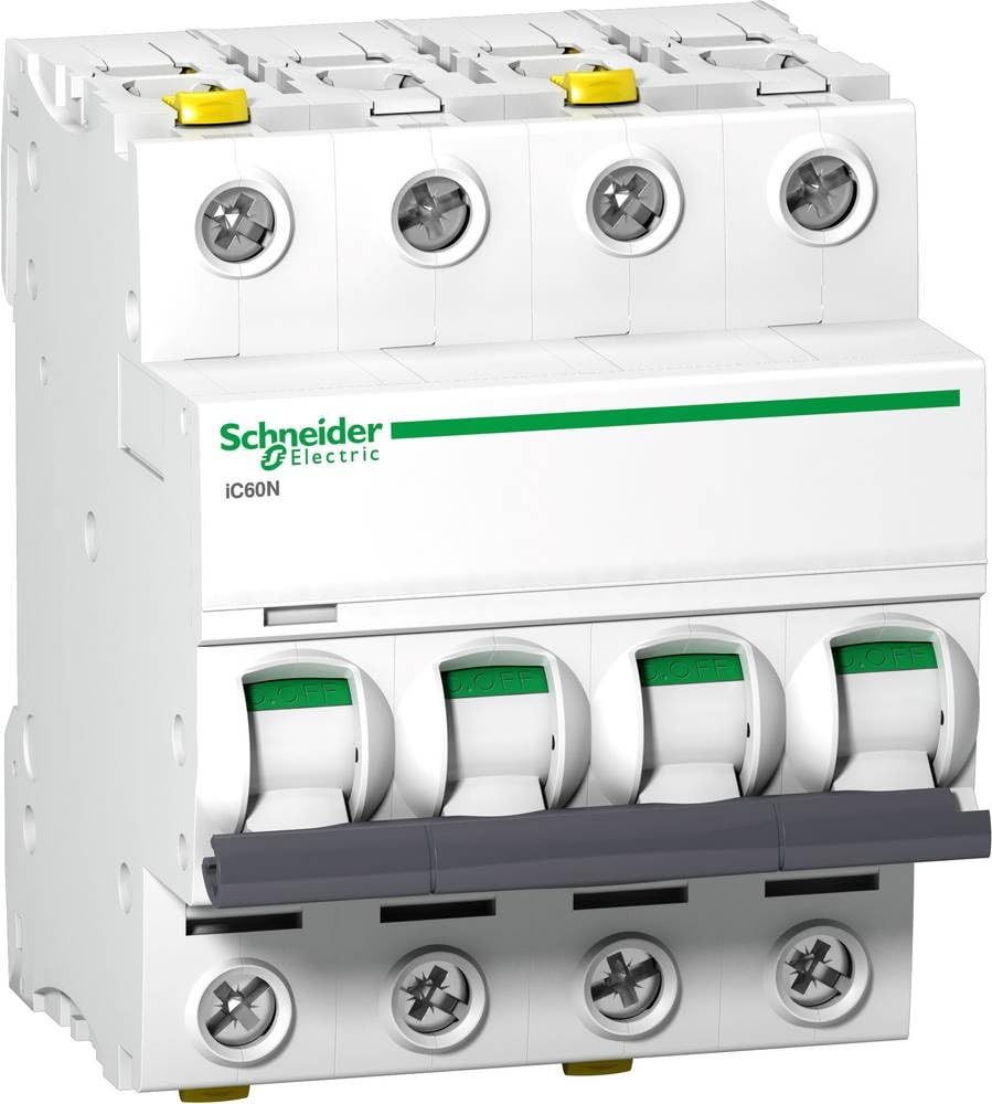 Schneider A9F03416 Disjoncteur iC60N, 4P, 16 A, caractéristiques B