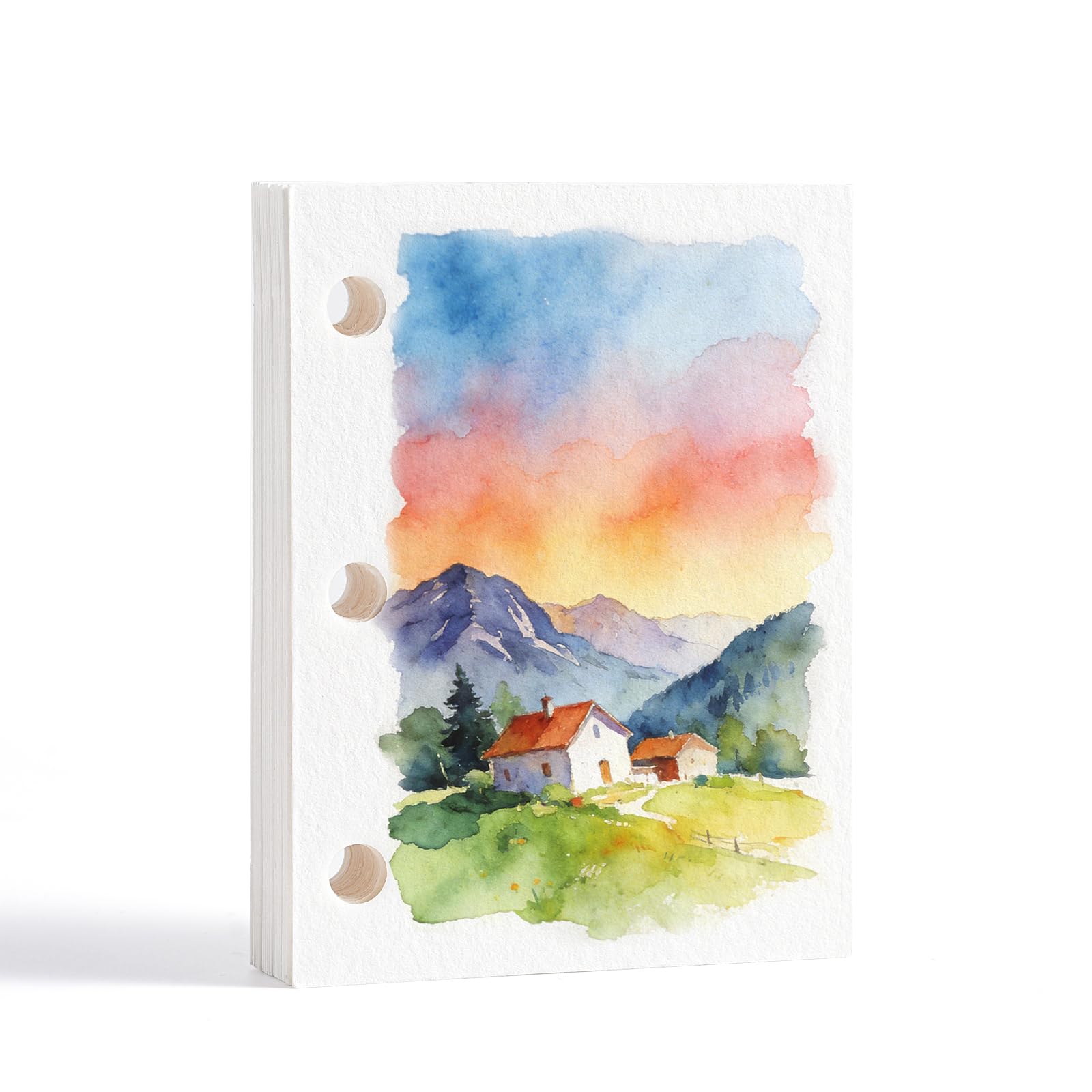 20 Sheets Watercolour Paper Refill for Fuumuui 12-Color Travel Watercolour Set, 300gsm/140lb Cold-Pressed Cotton Watercolour Paper for Painting, Drawing, Mixed Media - 2.4in x 3.1in/6cm x 8cm