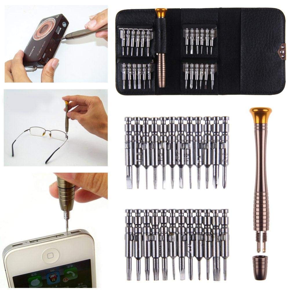 Kuke25 in 1 Precision Screwdriver Set Opening Repair Tools Kit for Mobile Phone PC Laptop Tablet iPad Watch Jewelry Repair Watch Repair Eyeglass Repair and More