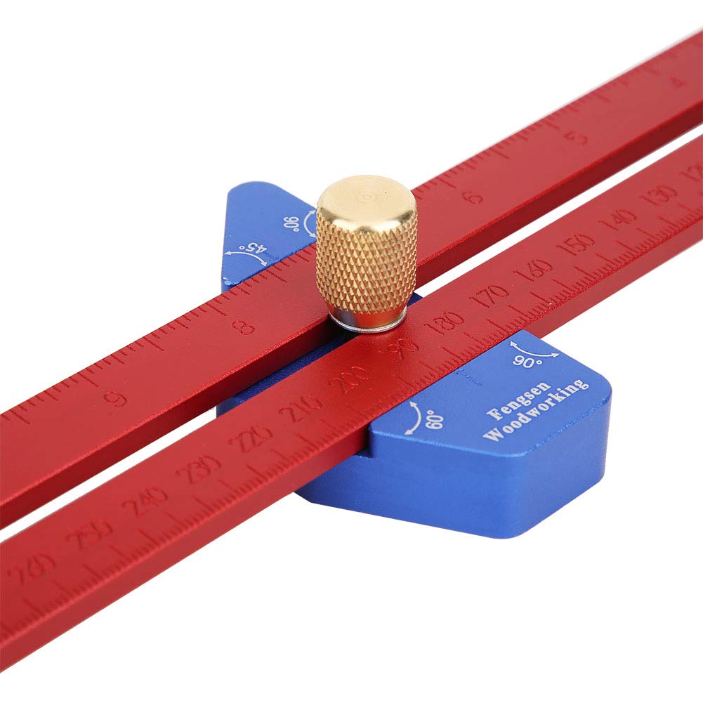 Righello per falegnameria YX400, strumento di misura in lega di alluminio per carpentieri, localizzatore di linee anodizzato con scala chiara per tracciature precise, righello da