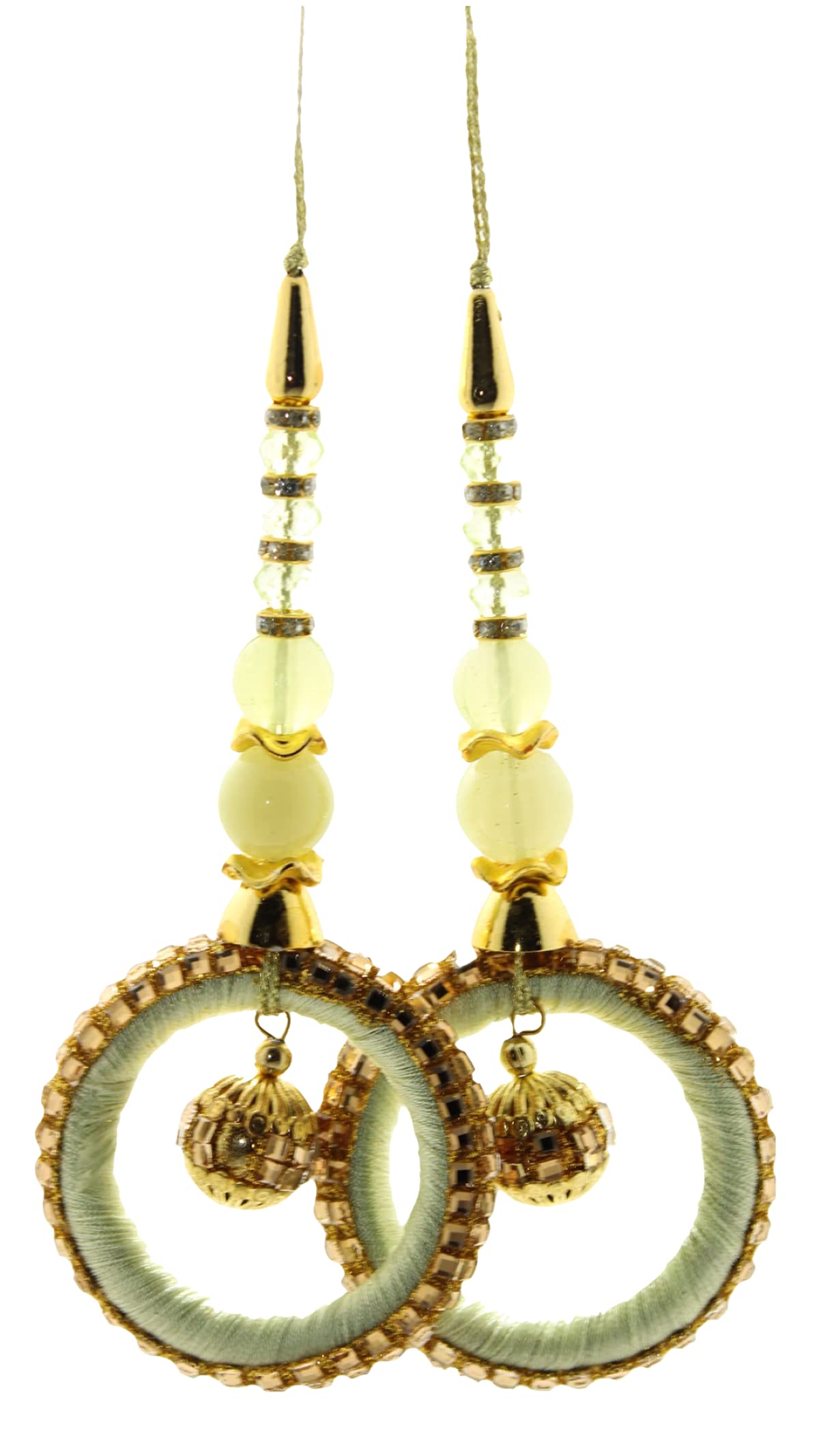 shining star Trendy and Ethnic Ring shape Handmade Latkan Crafted with silk thread and golden pearls best for Women's Ethnic Work Hanging Latkan for Saree Blouse Dupatta Lehenga Gowns (Set of 1 Pairs)-picture-43