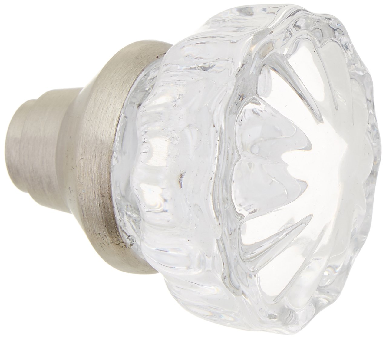 Ultra Hardware 43013 NA Ultra Glass Replacement Knobs Crystal Design with Satin Nickel Hardware Threaded Square Spindle & Screws