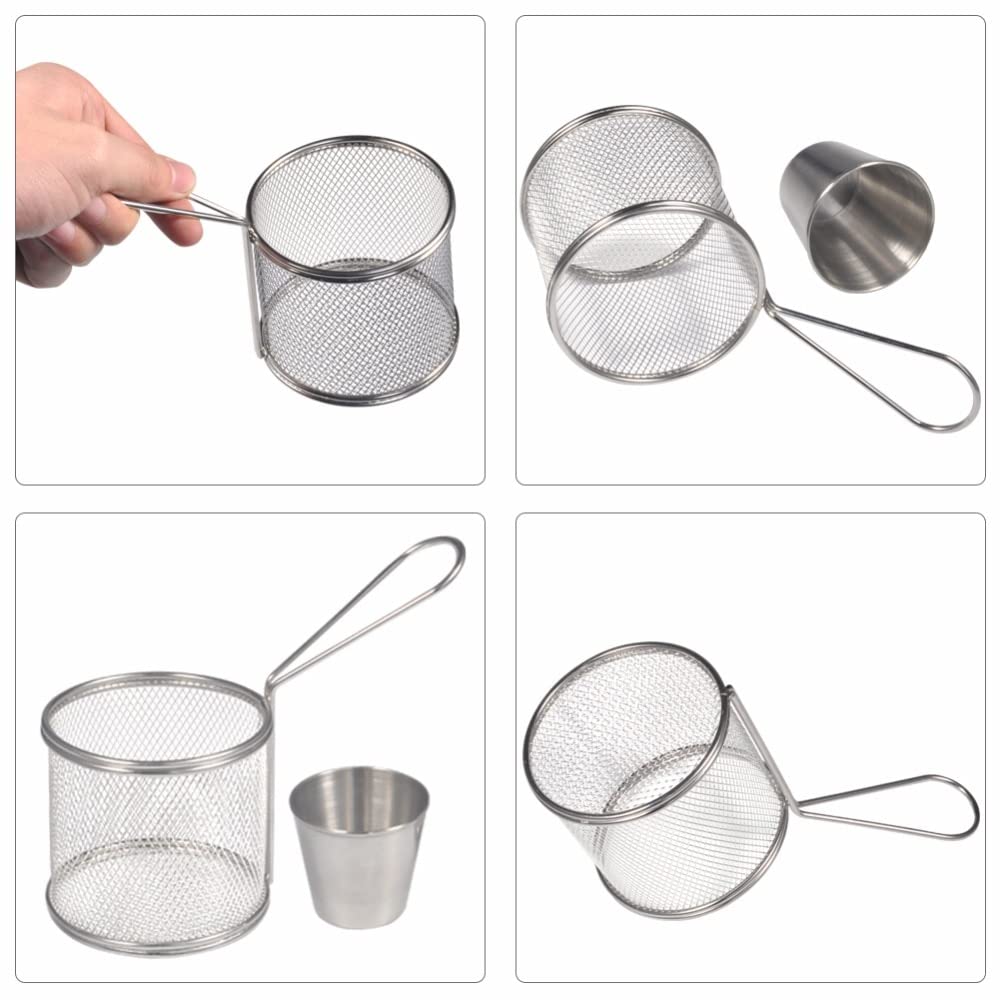 Cesta de alambre para freír Cesta redonda para papas fritas Colador de aceite Papas fritas Chef Cesta de cocina Red para freír Colador Accesorios de cocina Chip Cestas para freír (Color : 2pcs) (2pc