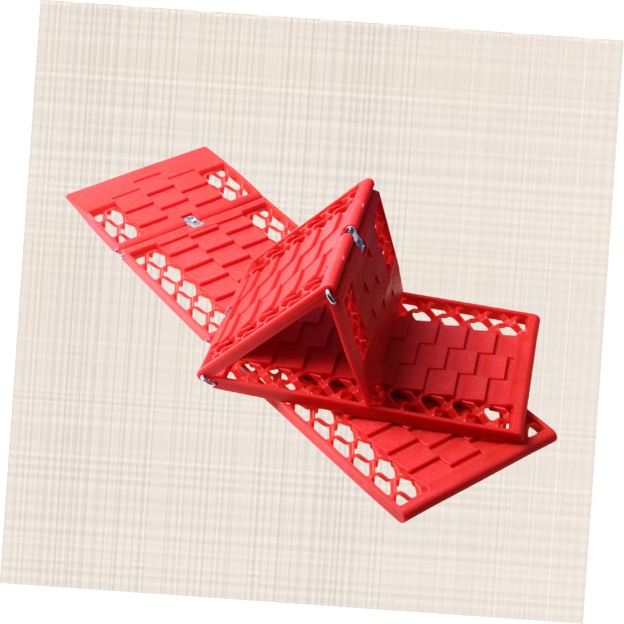 Gatuida Foldable Car Snow Traction Mat Non-Slip Skid Plate for Tires Easy to Use for Mud Snow Red