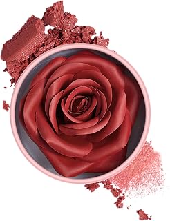 Colorete rosa de larga duración, color rojo de pétalos de rosa 3D para mujeres y niñas, ligero y edificable, color mejillas, para reuniones
