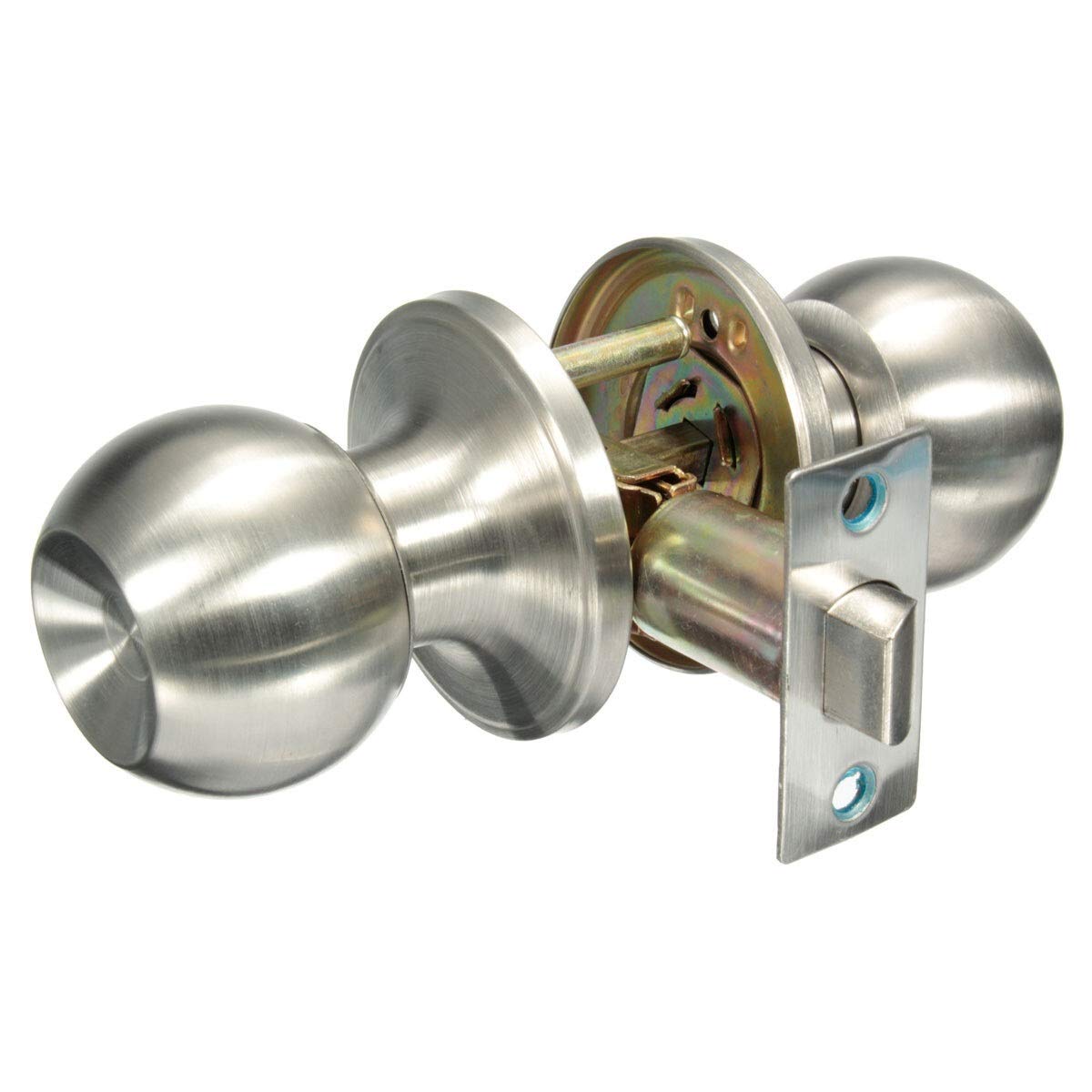 Hook-Latches 25mm-45mm Stainless Steel Bathroom Round Ball Door Knob Set Handle Passage Lock No Key Contemporary Internal Door Knob Pair TMP1105