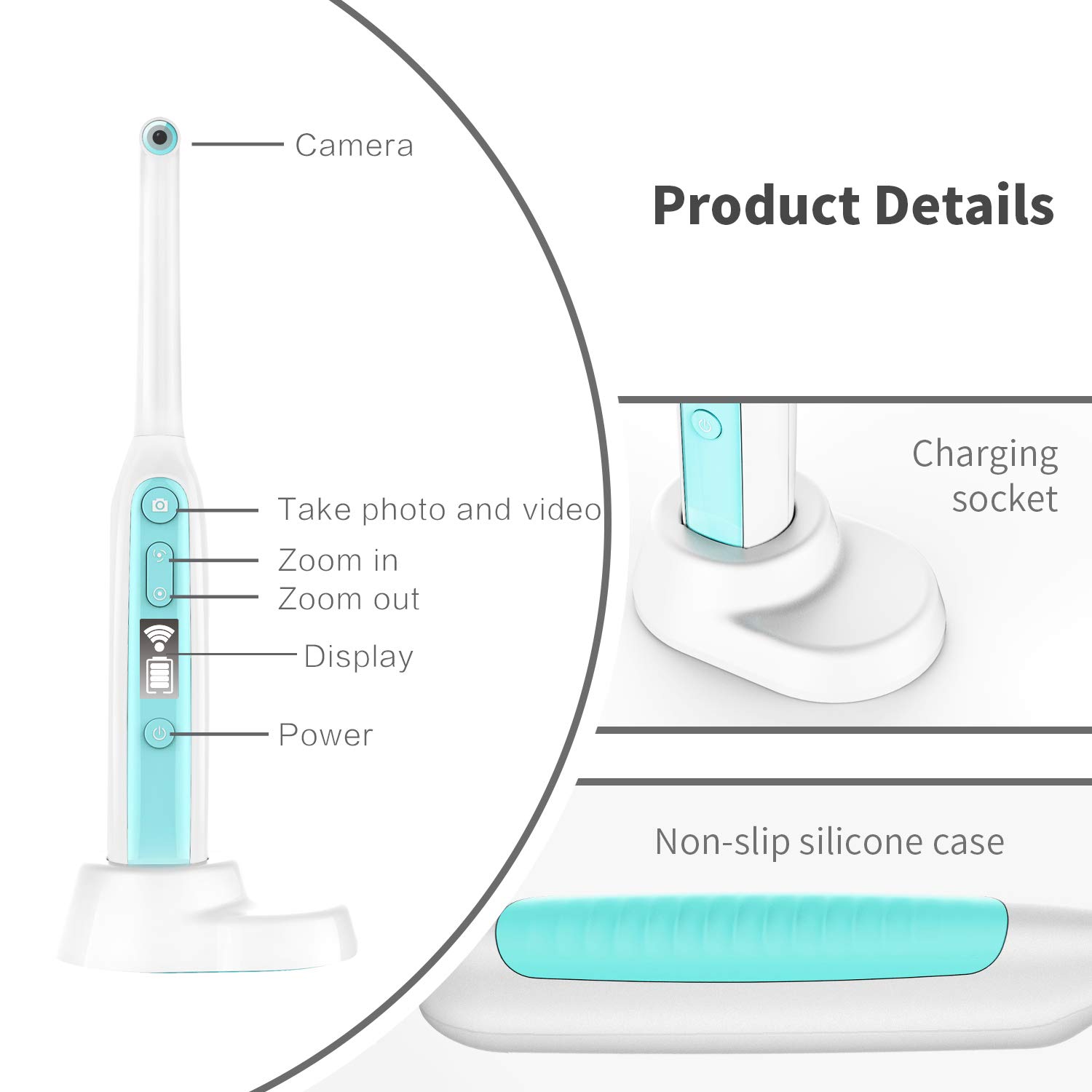 Nuevo aterrizaje 2MP 1080P inalámbrico WIFI endoscopio dental cámara intraoral