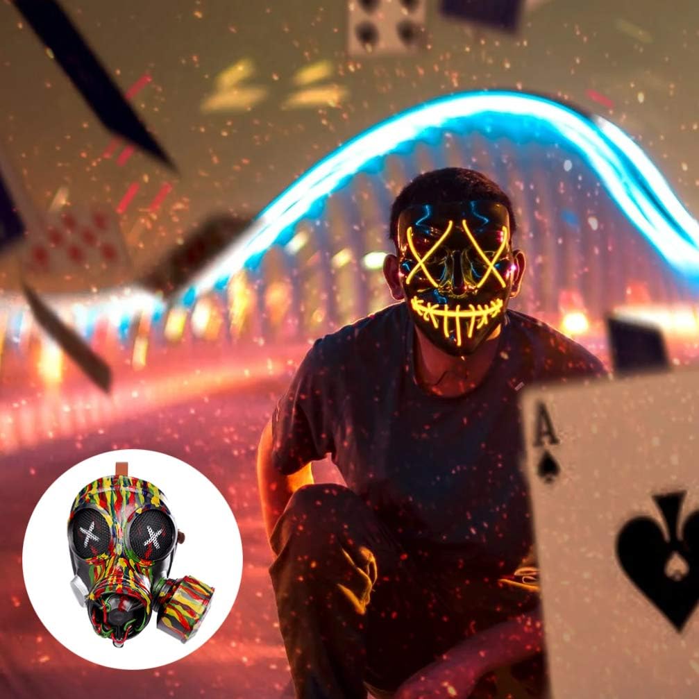 NUOBESTY Halloween Punk Gas Mask Halloween Costume Cosplay Props Steampunk Dress up Party Masquerade Mask Headwear Party Favor