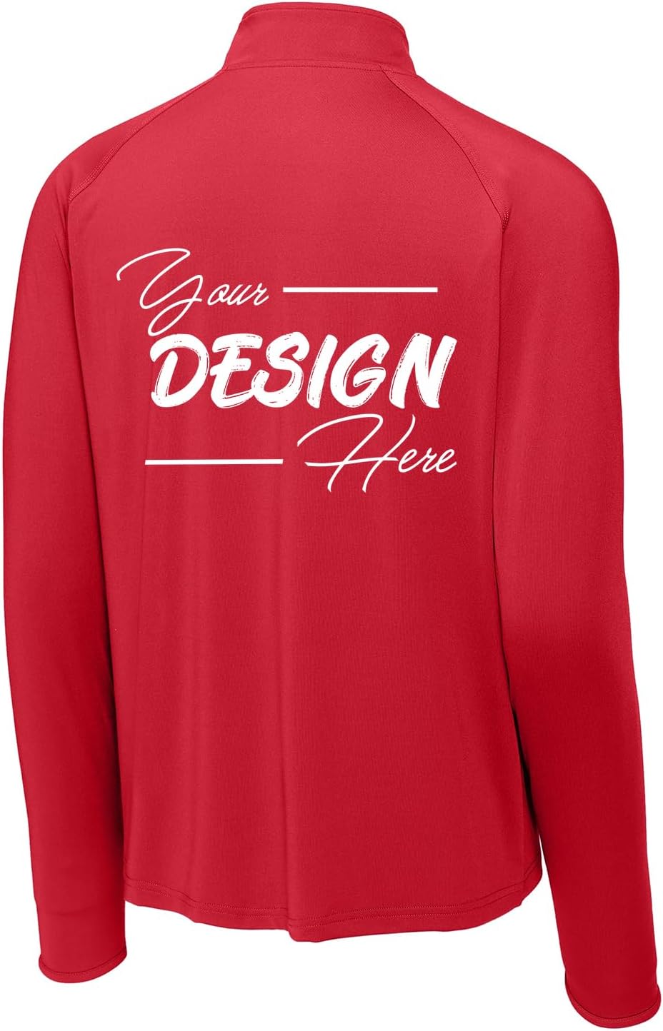 INK STITCH Men St850 Custom Printing Add Logo Image Texts Stretch Quarter Zip Up Pullover - Image 3