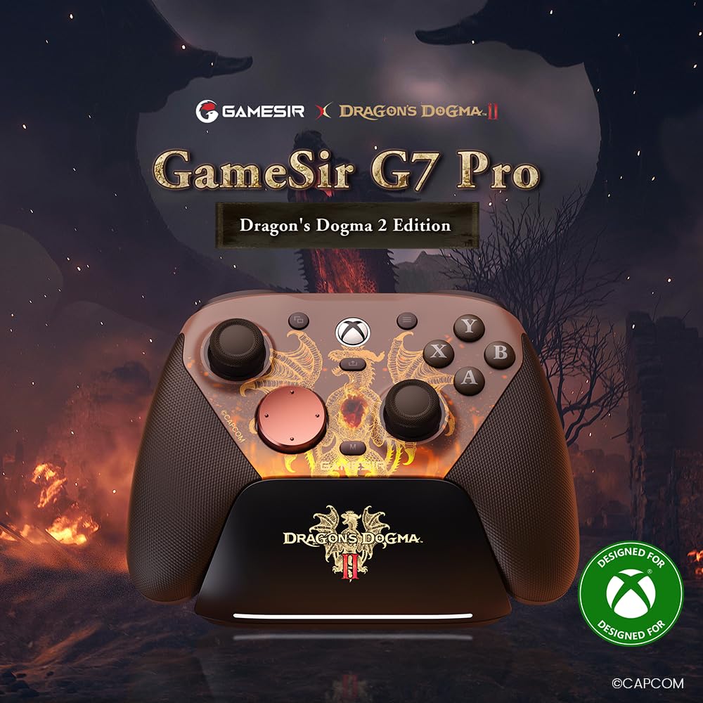 GameSir G7 Pro Controller Xbox cablato per Series X|S, Gamepad wireless per PC, Joystick TMR, Grilletti ad effetto Hall, 1000 Hz, Edizione Dragon's Dogma II