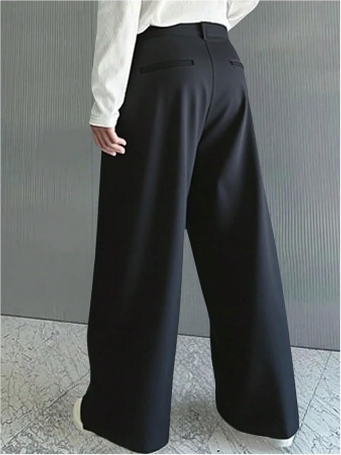 Men's Pleated Front Dress Pants Button Business Casual Trousers Pants - Image 3