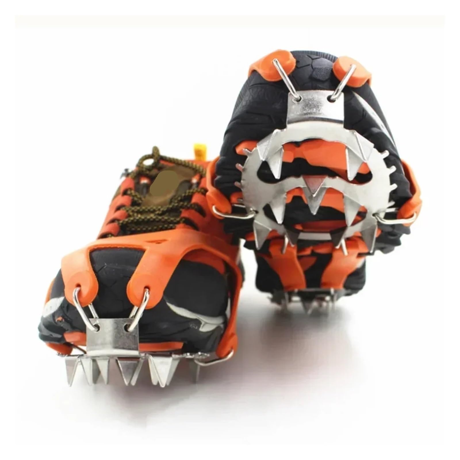 Grödel 18 Teeth Steel Ice Gripper Spike for Shoes Anti Slip Climbing Hiking Snow Spikes Crampons Cleats Grips Boots Cover Crampon für Winterwanderungen