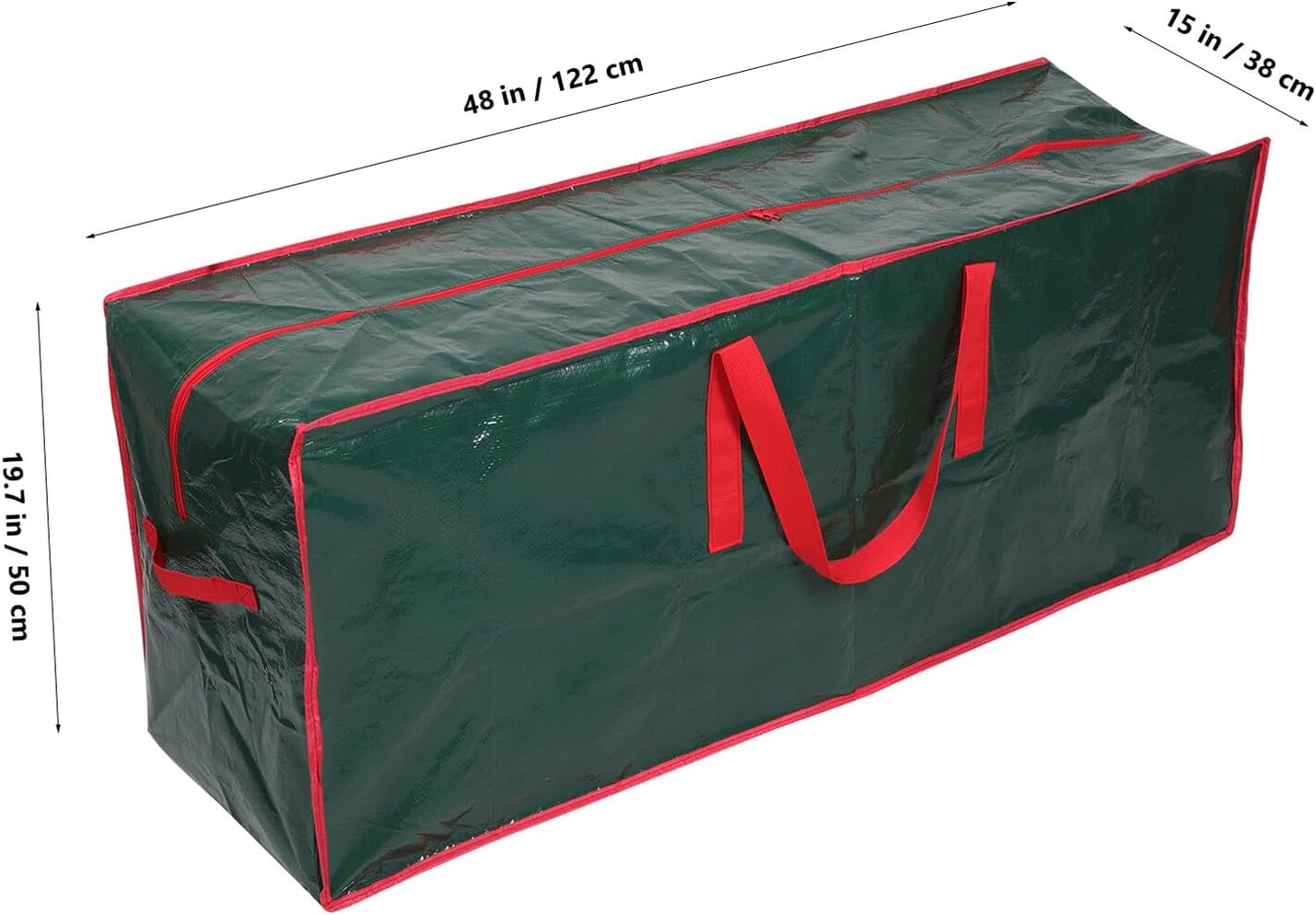 HEMOTON Christmas Tree Storage Bag Zippered Extra Large Pe Woven Organizer with Handles for Artificial Tree Protection and Holiday Decor, Size M 122x38x50cm