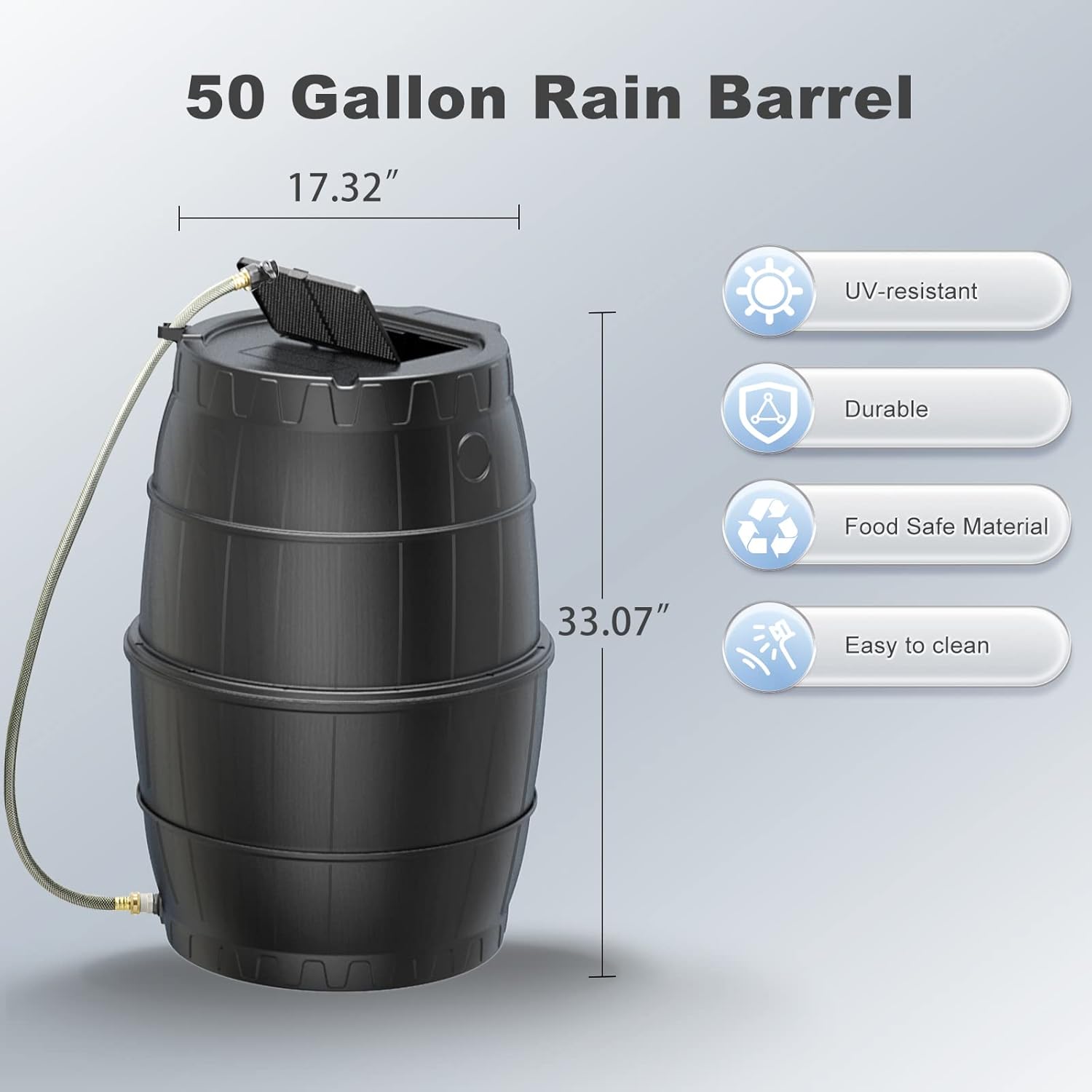 BPA Free Garden Compost Bin and Rain Barrels to Collect Rainwater from Gutter for Outdoor Use